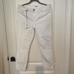 Paige Jeans - Verdugo crop raw hem dice, White destructed jeans